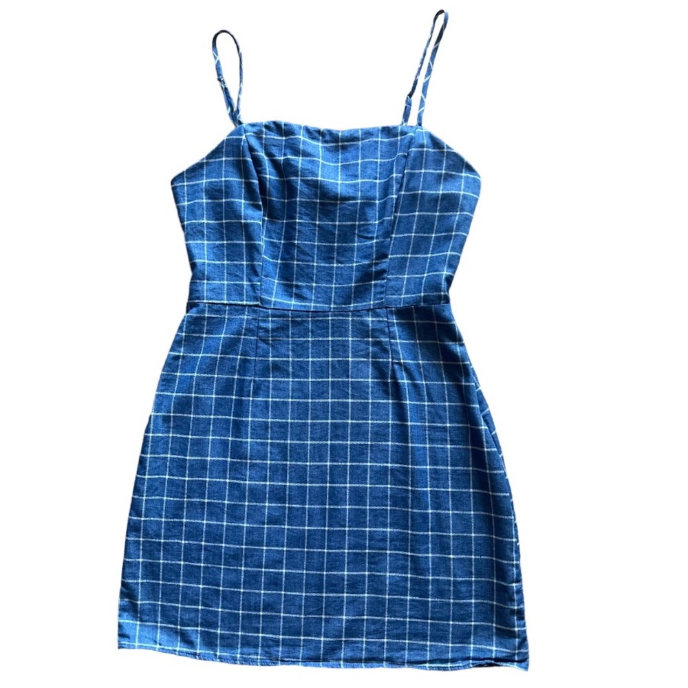 Forever 21 Blue Plaid Mini Dress Size M